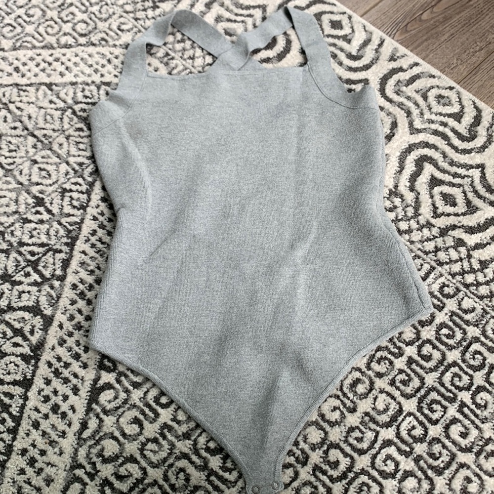 Abercrombie & Fitch Gray Bodysuit Large